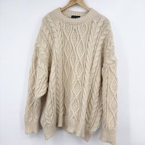 One DNA Fisherman Cable Knit Sweater One Size Preppy Old Money Heritage Granola